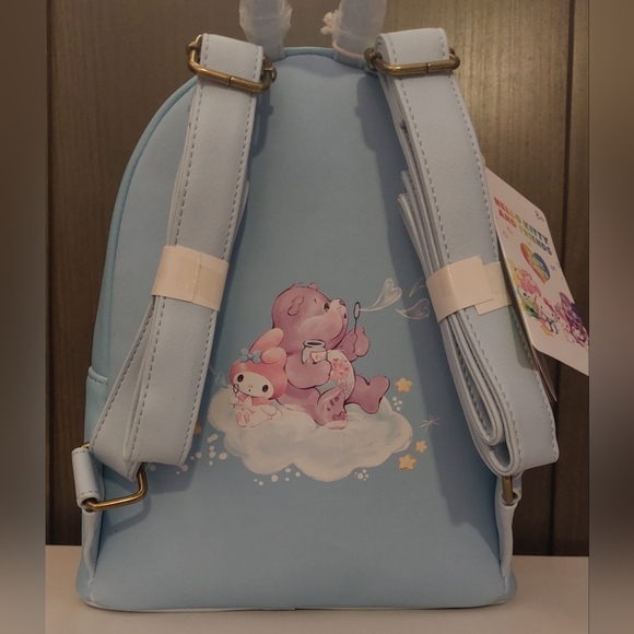 Sanrio x Care Bears Loungefly Small Blue Backpack Kuromi Hello Kitty NWT - Picture 4 of 8